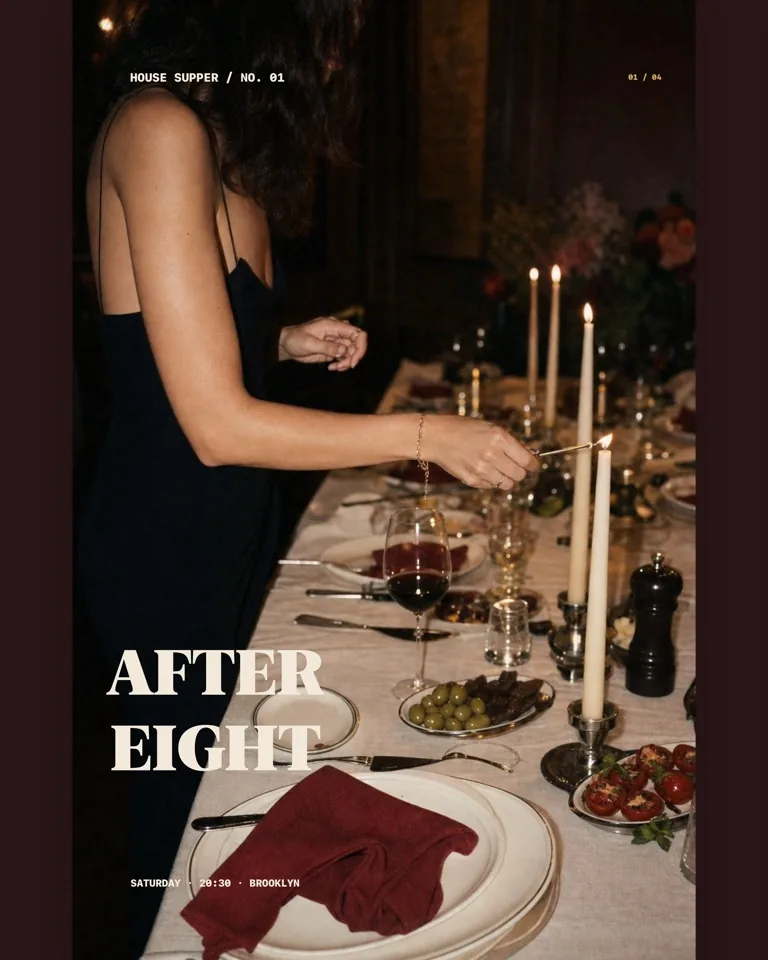 After Eight Supper template, slide 1 of 4